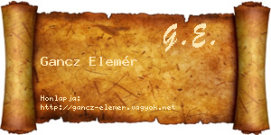 Gancz Elemér névjegykártya